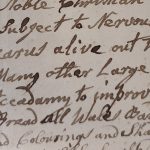 An extract from a letter addressed to the Duke of Newcastle from Catherine Williams, written in a spidery, uneven hand.