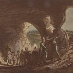 A print of knights in a rock-cut tunnel