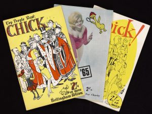 Covers of Chick showing women being molested and objectified.