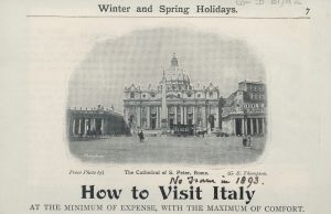 Itinerary of tour to Italy entitled 'How to Visit Italy', enclosed in Edward Wrench's diary for 1876 (front)