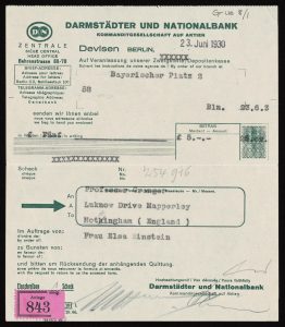 Photograph of a bank receipt