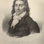 Black and white illustration of a man, captioned 'Camille Desmoulins'.