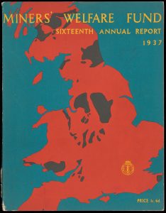 Coloured image of Great Britain with brown areas to represent coalfield areas