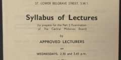 Front cover of a Midwives' Syllabus of Lectures