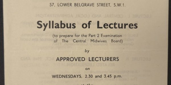 Front cover of a Midwives' Syllabus of Lectures