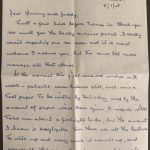 Handwritten letter, blue ink on white paper.