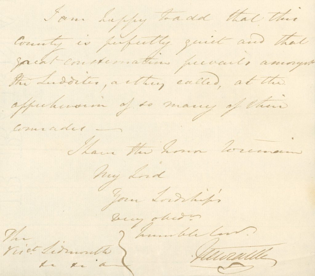 Early nineteenth century handwriting in black ink written on white paper.