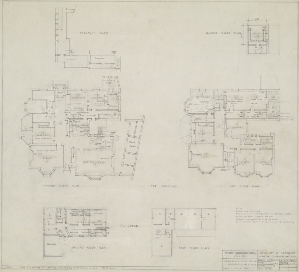 Black and white plan of a building