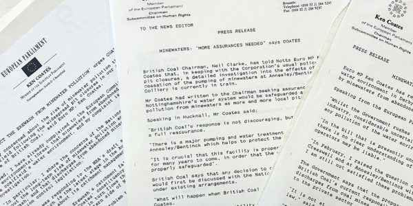 Examples of press releases in Ken Coates' files.