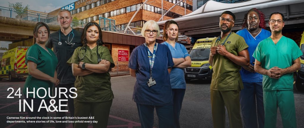 photo from TV advert for TV programme "24 hours in A&E"