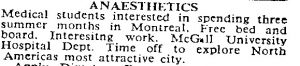Quote about Anaesthetics and Montreal from the BMJ