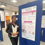 Rapid Eczema Trials Intern Natalie presenting a research poster