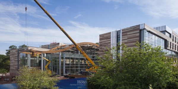 The Orchard Hotel under construction on University Park campus
