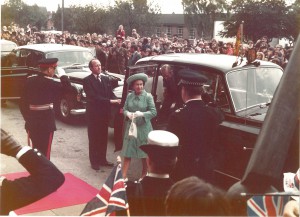 Queen Elizabeth II arriving to officially open the Queen's Medical Centre 1977