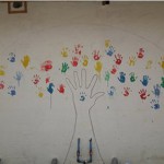 Survivors wall - leaving handprints