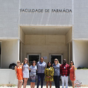 University of Nottingham representatives outside the Faculty of Pharmacy, University of Lisbon