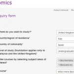 Screenshot of the new enquiry form populated with data