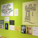Students' art displayed on the Project Transform office wall