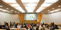 Students in lecture theatre in Dearing Building, Jubilee Campus