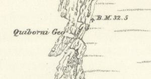 Detail form the 6” OS map for Papa Westray showing Quiborni Geo, Orkney.