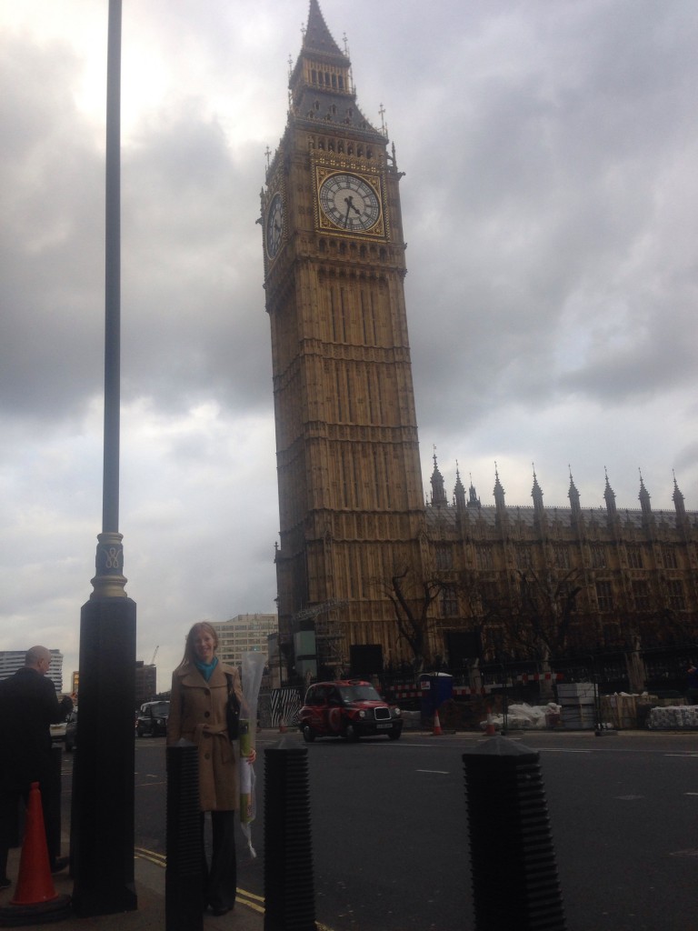Alison outside parliament