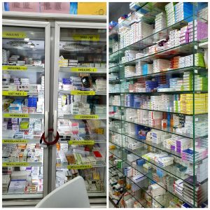 Medical supplies in a community pharmacy in Islamabad, Pakistan