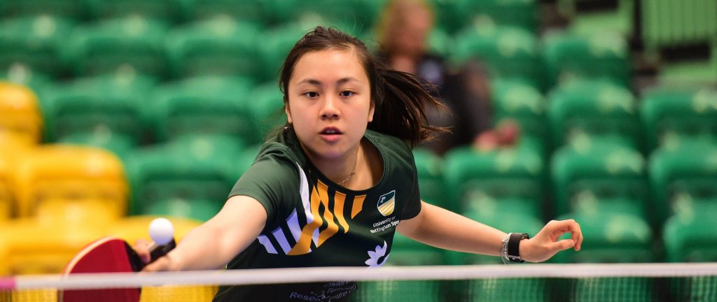 Tin-Tin Ho playing Table Tennis for the University of Nottingham