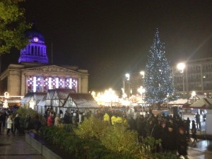 Market Square lit up! 
