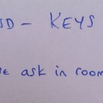 A note stating that my keys had been found.