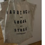 A tote bag featuring the words 'Harringay Local Store'