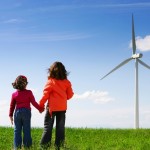 wind farm and family for sustainability, society and you