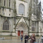 Outside the cathedral in Quimper
