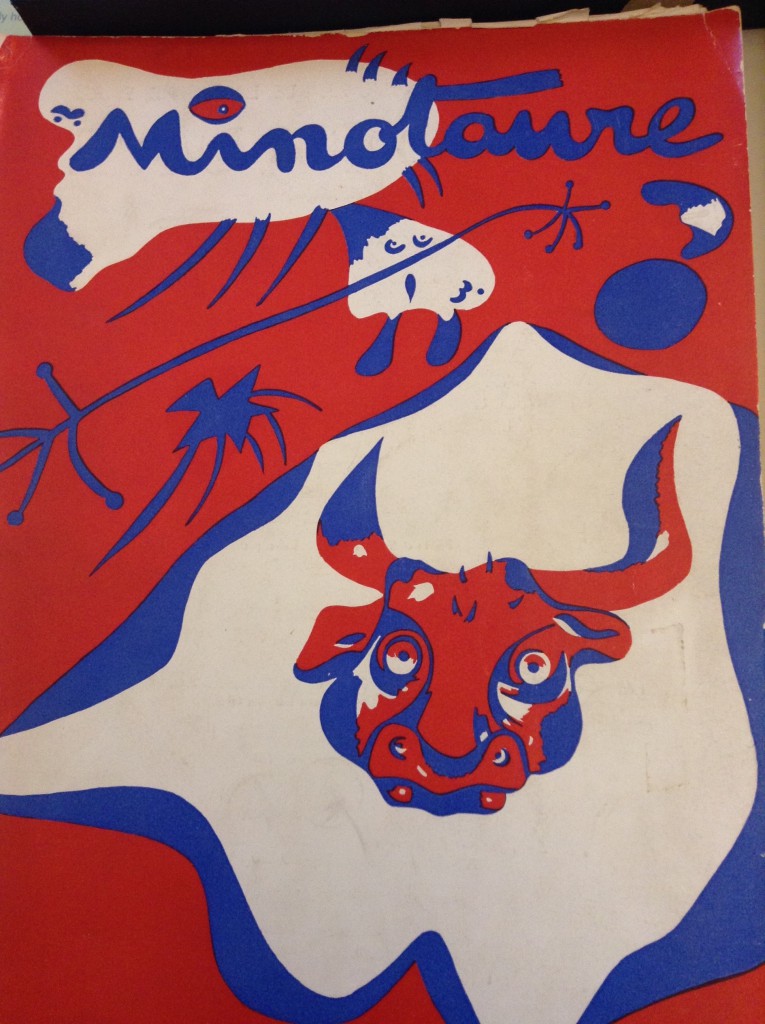 Fig 2. Cover of the Parisian high surrealist magazine, Minotaure, 7 June 1935, where Herbert Read published his provocatively titled ‘Why the English have no taste’, in which he argues for the necessity of a British surrealism. Photo credit: Xiaofan Xu, taken in the British Library.