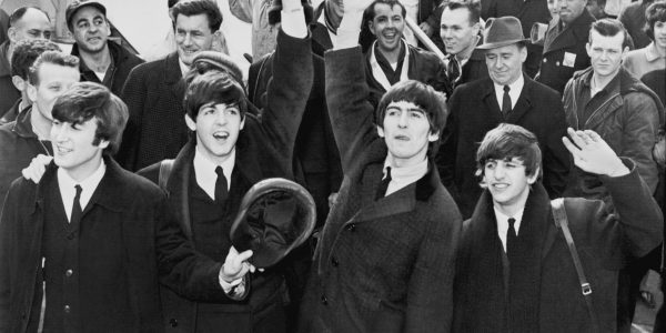 The Beatles arriving at John F. Kennedy International Airport in 1964
